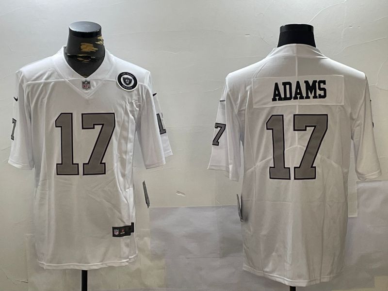 Men Oakland Raiders 17 Adams White 2024 Nike Vapor Limited NFL Jersey style 3